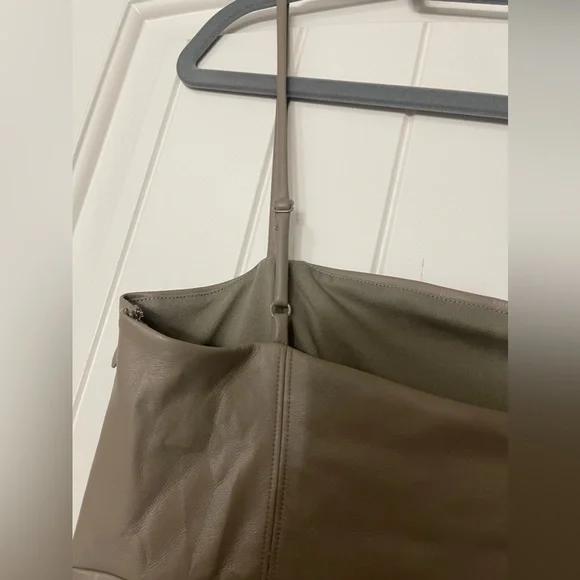 Express Body Contour Faux Leather Cami Midi Dress - Picture 8 of 11